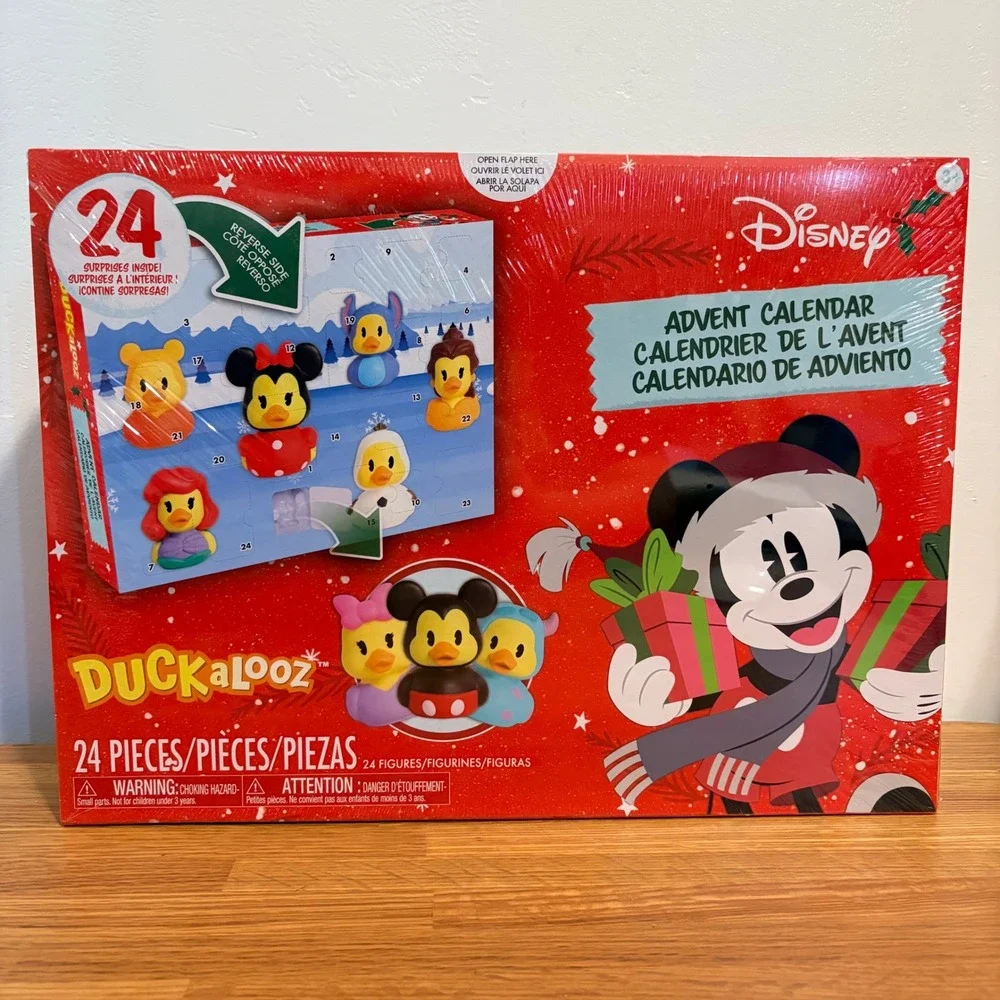 Disney Advent Calendar Duckalooz 24 Figures Holiday Ducks NEW Red Christmas